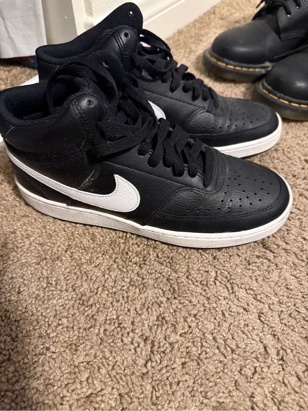 Nike Black and White Mid-Top Sneakers
